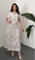 Beige Shirt and corset skirt Set