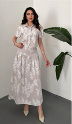 Beige Shirt and corset skirt Set